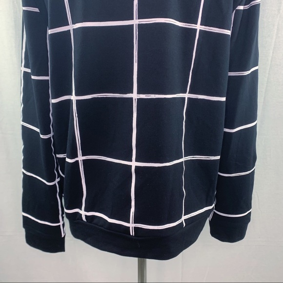Apt. 9 black windowpane pattern floral detail sweatshirt - Picture 8 of 11